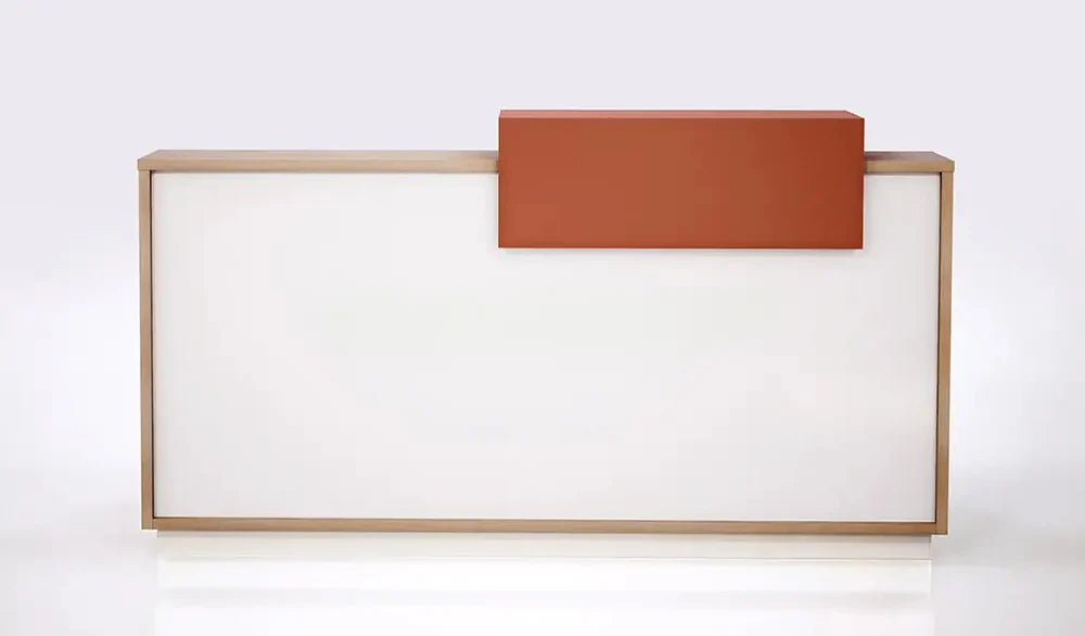 Reception Table with Engineered wood and laminate for lasting durability, world standard for premium furniture Pearwood