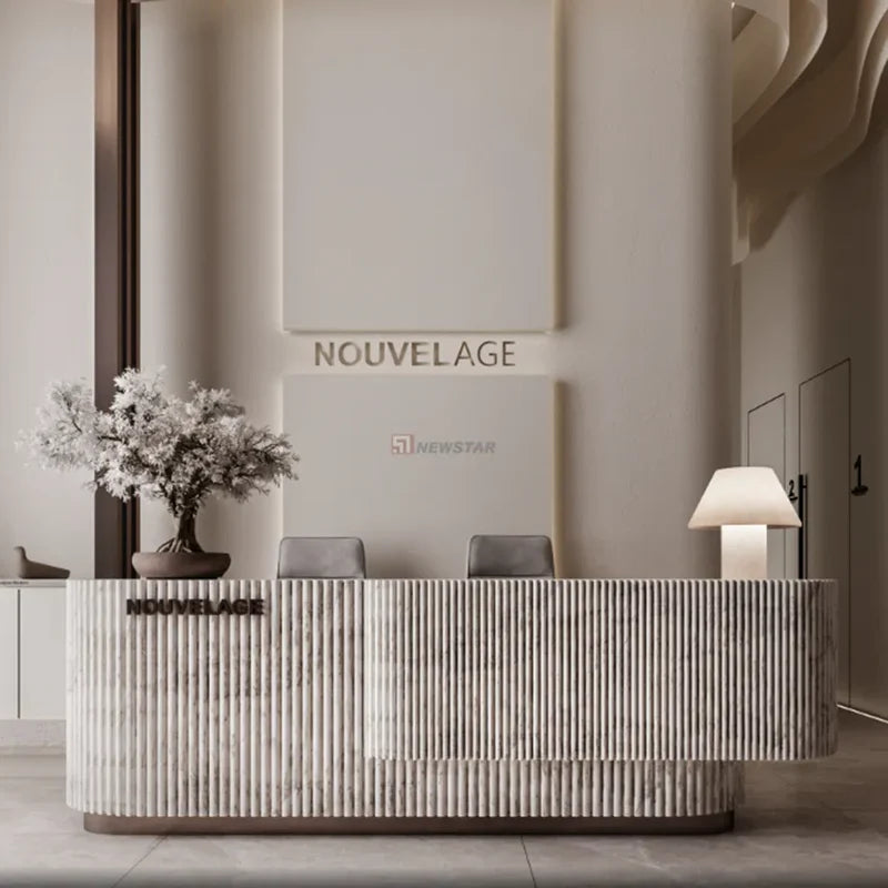 Reception Table for Office Counter Made in MDF and Elegant Hotel Counter Table