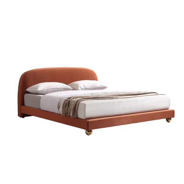 Modern King Size Bed – Plush Padded Headboard, Solid Wood-Plywood Frame in Premium Design;
