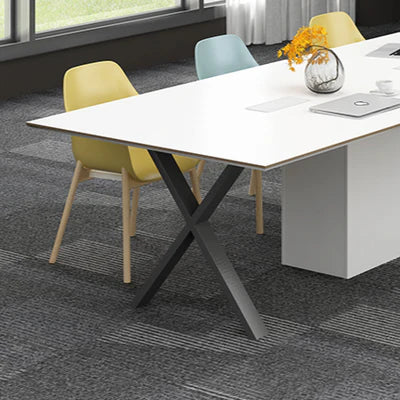 Conference and Meeting Office Room Table Sleek Design with 4 Cross Legs Support Furniture Made in Plyboard with Laminate