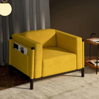 Lounge Chair For Home Furniture Modern &amp; Durable Design Upholstery Velvet Comfortable Seating for Living Room &amp; Offices - Yellow