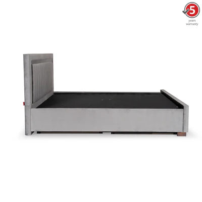 King Size Wooden Bed – Premium Upholstered Solid Wood Design for Luxury