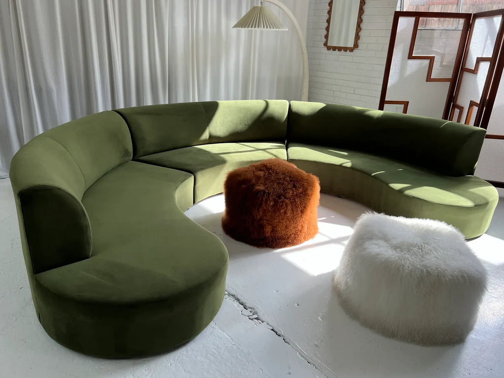 C Shape Office Sofa for Office Environment with premium Velvet Upholstery and comfortable Seating