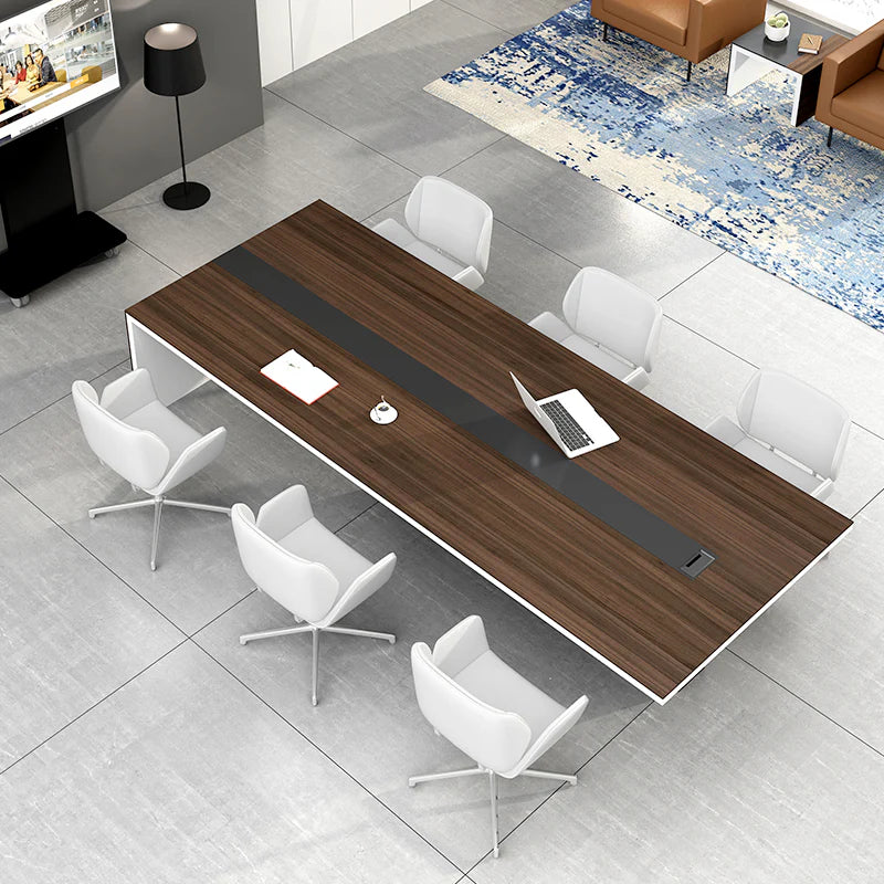 Conference and Meeting Office Room Table Furniture One Side Design Made In MDF and Veneer with Polish