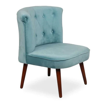 Lounge Chair For Home Furniture Upholstered in Velvet Cozy and Stylish, Comfortable Durable Design for Living Room Or Office -Blue