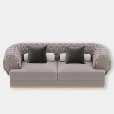3 Seater Sofa For Home Furniture Tufted Design Upholstered velvet, Comfortable &amp; Soft Luxury For Living Room Hall