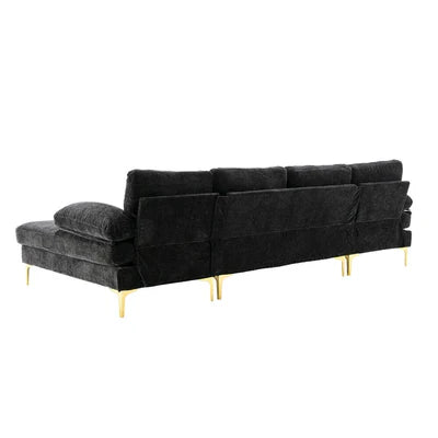 U-Shape Sofa Upholstery Velvet Sectional Lounge Couch Extra Wide Chaise&nbsp; Arms Sofa Design&nbsp;For Living Room and Office