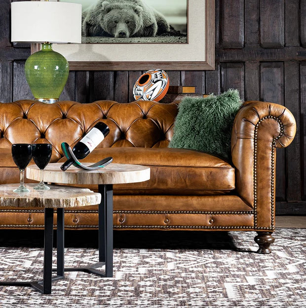 3 Seater chesterfield sofa for Home Furniture Tufted Modern Design and Leatherette fabric Durable & Comfortable for living Room