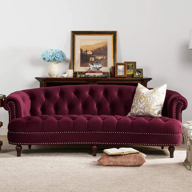 Chesterfield 3 Seater Sofa, Couch, Modern Design Upholstery Velvet Tufted With Arm Rest For Living Room, Bedroom, Guestroom