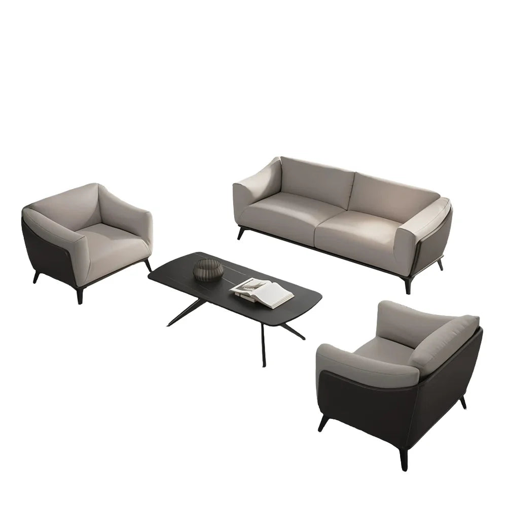 3-Seater couch tailored for executive spaces, showcasing plush velvet fabric