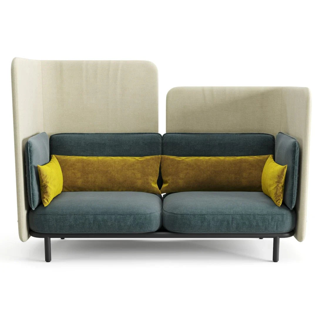 3-Seater Office Sofa Compact Privacy Sofa with High-Back Design for Collaborative Office
