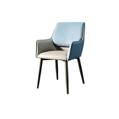 Lounge Chair Upholstered in Pu leatherette Luxurious and Comfortable durable Design Metal leg Base and Powder Coating -Blue