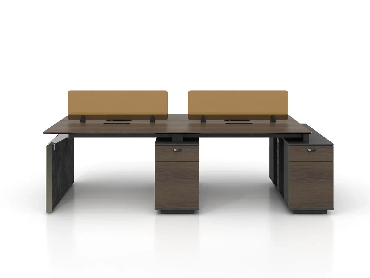 Modern Workstation for Office Furniture Made in MDF with Divider and Sleek & Functional Design for Productive Workspaces