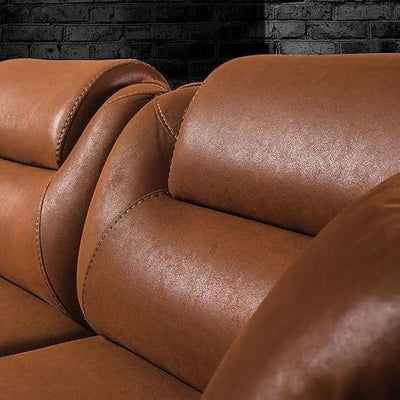 3-Seater Sofa For Home Furniture Upholstery Pu Leatherette, Comfortable Seating Perfect for Living Room Comfort-Brown