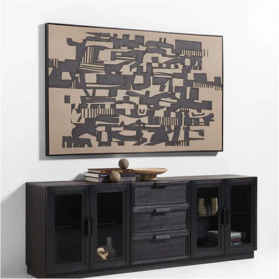 Wooden Storage Cabinet with Easy-Close Doors and Functional Storage Design