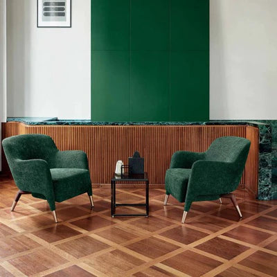 Lounge Chair Upholstered in Polyester Cozy and Stylish, Comfortable Armchair Durable Design for Living Room Or Office -Green