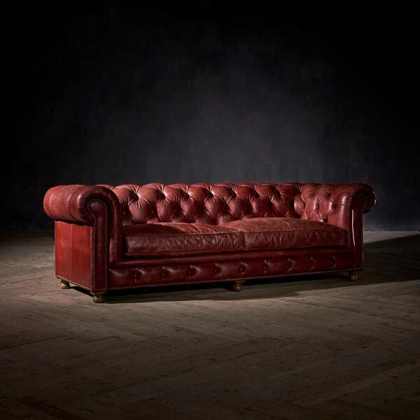 3 Seater chesterfield sofa Modern Design and Leatherette fabric Durable & Comfortable Padded Perfect for living Room-Brown