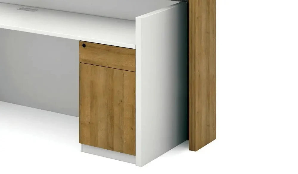 Reception Table Made In Engineered Wood Is a Highly Durable Material And a World Standard for Premium Furniture While the Laminate Matte White