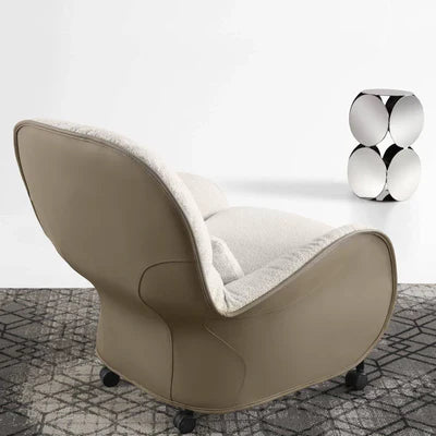 Lounge Chair Upholstered in Woolen Cozy and Stylish ,Comfortable Arm Chair Durable Design for Living Room or Office -Grey