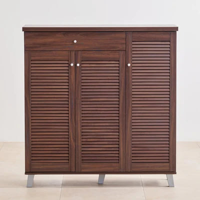 Wooden Shoes Storage Cabinet with Wooden Shelves, Multi-Utility Shelves and Elegant Finis