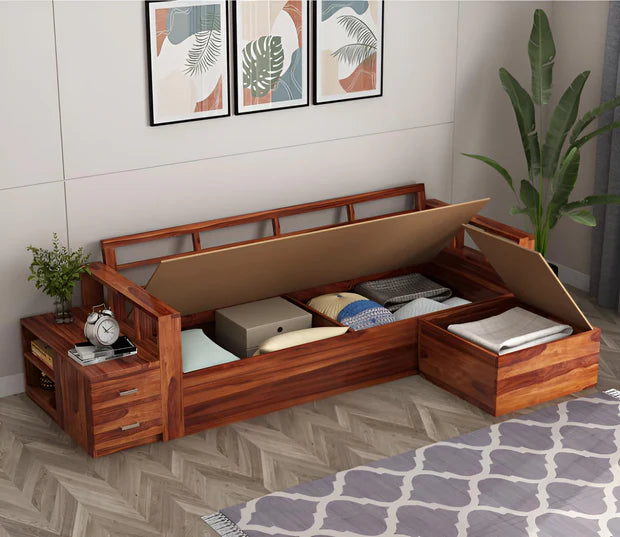 L Shape Wooden Sofa For Home Furniture Upholstery Fabric Premium Comfortable Sofa Durable Design For Living Room -Grey