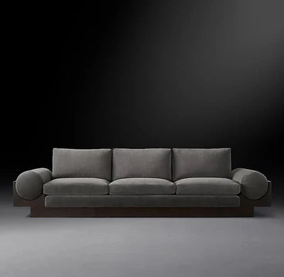 Modern 3 Seater Sofa for Home Upholstered in Fine Suede Fabric with Top-Grade Wood for a Luxurious and Durable Seating Option