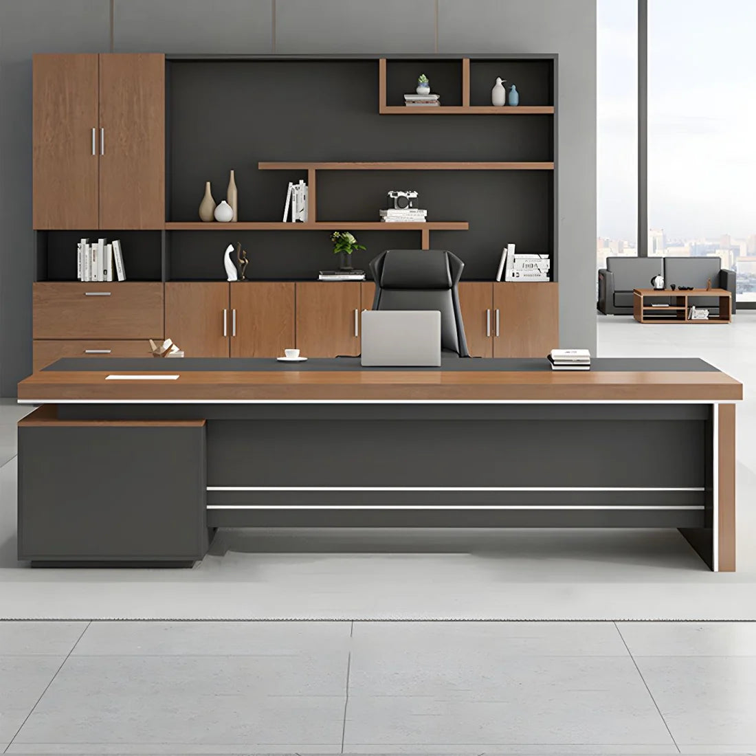 Director & Executive L-Shape Office Table Luxury Desk