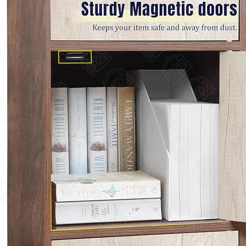 Cabinet with space‑saving storage unit ideal for kitchen, office or living room décor