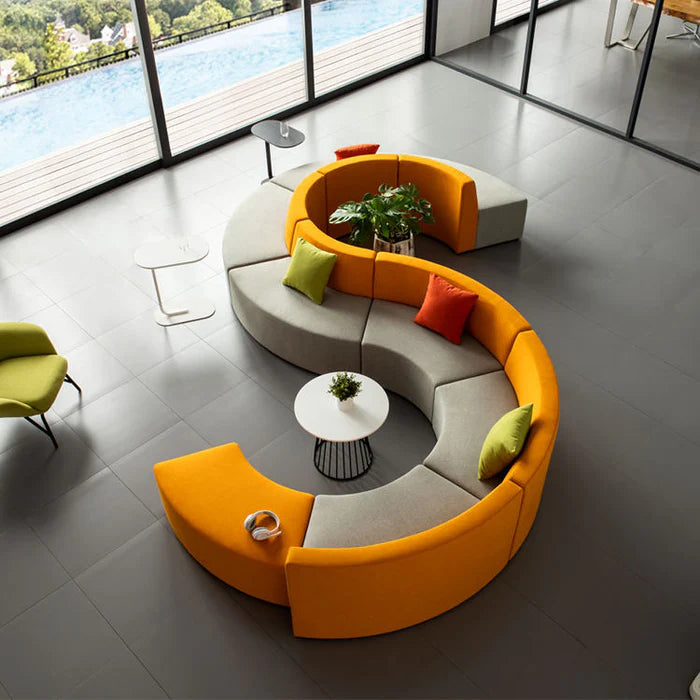 Curved and Modular Office Sofa with Urban Designs and Configurable Modular Sofa for Workspaces