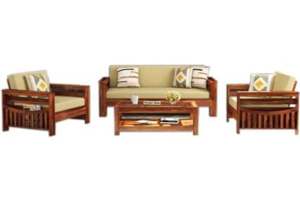 3 Seater Wooden Sofa For Home Furniture, Upholstery Fabric Modern And Durable Design For Living Room and Offic