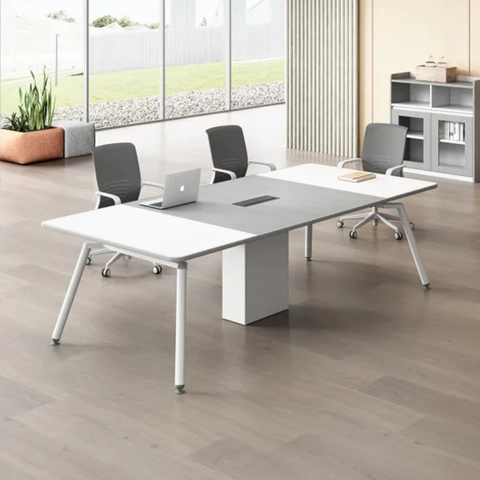 Conference Meeting Table Luxury design Made in Ply Board with Wire Manager and Desktop Round Angle Design