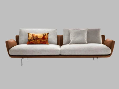 3 Seater Sofa for Stylish &amp; Luxury Design with Cushioned Seating, Premium Leatherette Upholstery, and Metal Chrome Legs Base