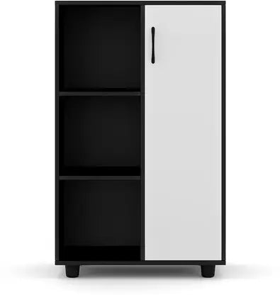 Cabinet – Solid Wood with 5 Shelves, Sleek Storage Accent for Kitchen or Utility