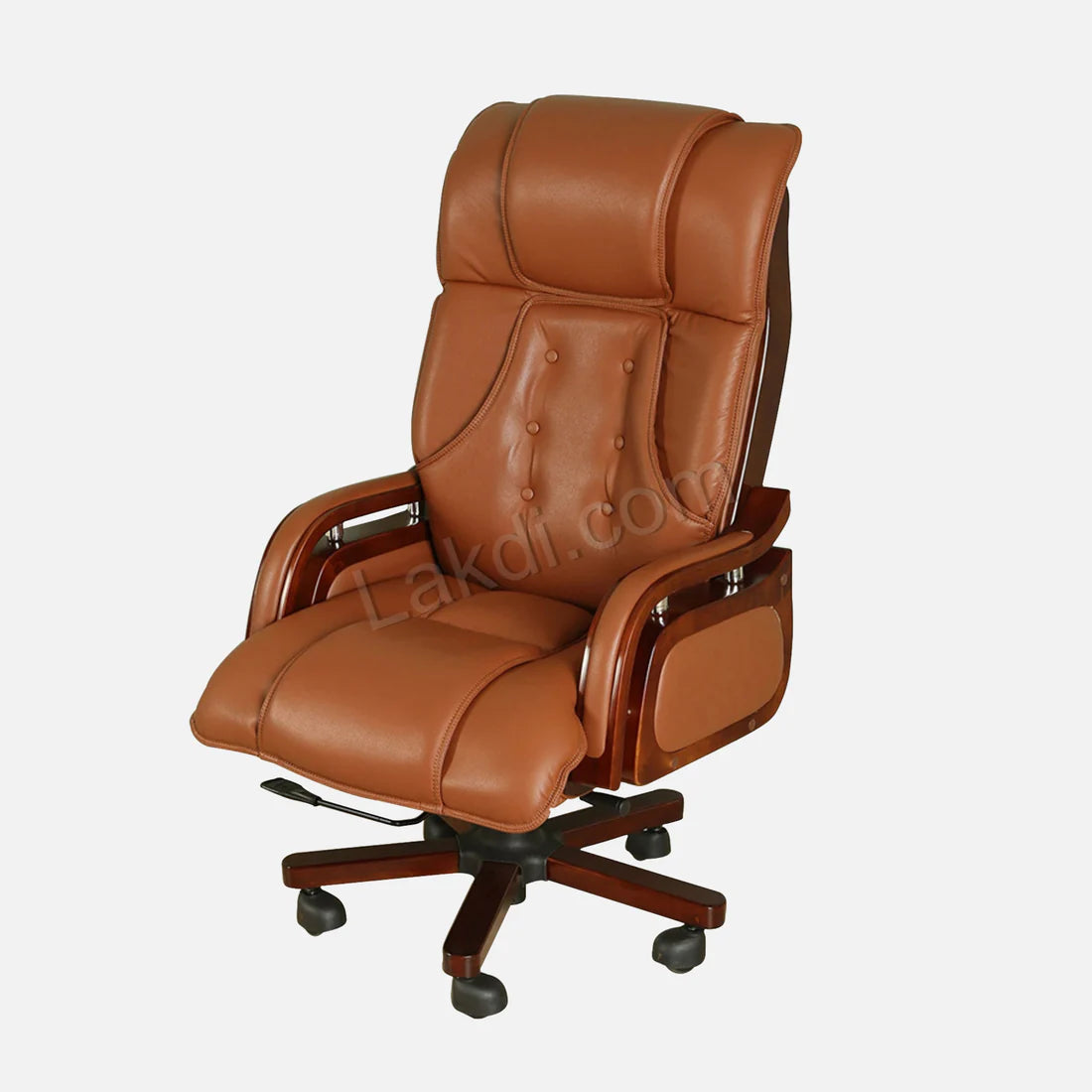 High Back Ergonomic Director Chair with Wooden Base