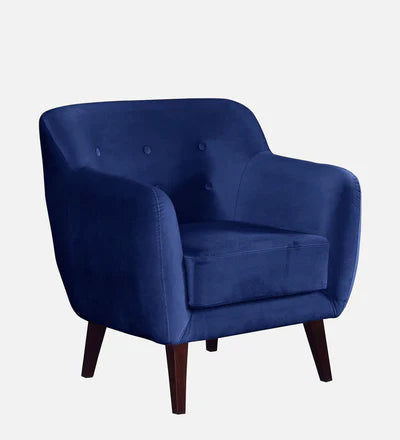 Lounge Chair For Home Furniture Premium &amp; Durable Design Tufted Buttons Armchair Upholstery Velvet Comfortable Seating for Living Room &amp; Offices - Blue