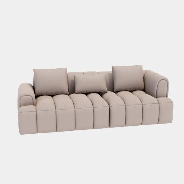 3-Seater Italian Sofa upholstered in leatherette and Wodden structure for long lasting comfort and modern and luxury Design