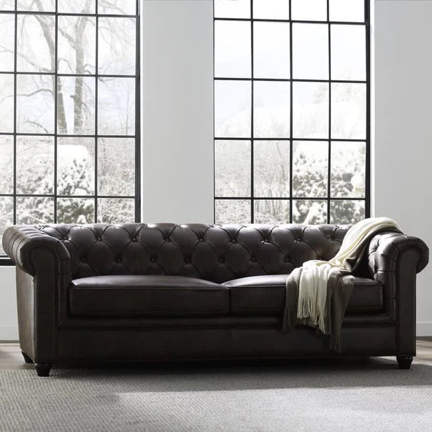 3 Seater chesterfield sofa Modern Design and Leatherette fabric Durable & Comfortable Padded Perfect for living Room