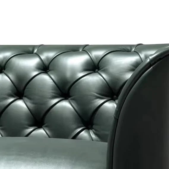 3-Seater Tufted Design Modern Sofa Upholstery Leatherette and Comfortable for the Living Room
