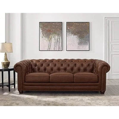 3 Seater Chesterfield Tufted Modern Design and Leatherette fabric Durable &amp; Comfortable Padded Perfect for living room