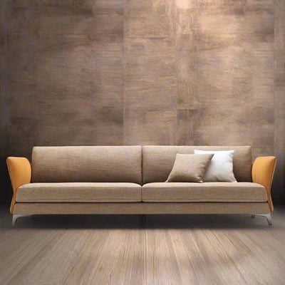 Contemporary 3-Seater Sofa for Living Room Crafted with Premium Suede Upholstery and Solid Wood Frame for Style and Long-Lasting Comfort