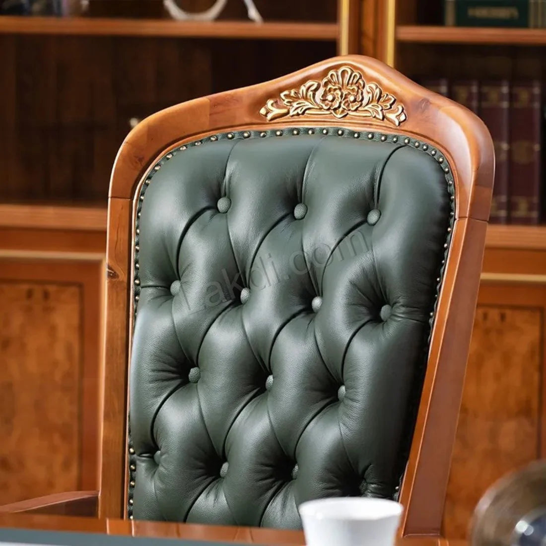 Luxury Office Director Chair Tufted Design Made in Solid wood with Leatherette
