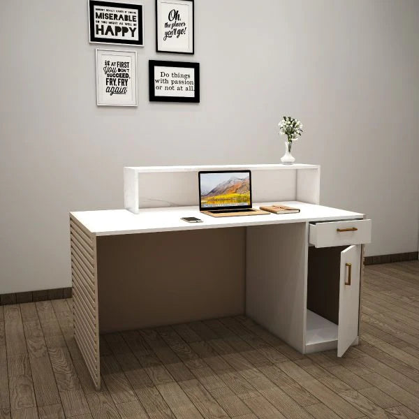 Reception Table Made in Particle Board with Drawer and Shutter Perfect Design Stylish & Workspace