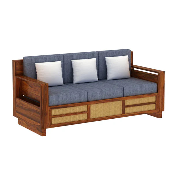 3 Seater Wooden Sofa For Home Furniture Premium Upholstery Modern and Durable Design for Living Room and Office