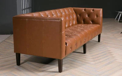 3-Seater Sofa For Home Furniture Tufted Design Upholstery Leatherette and Comfortable Seating for Living Room