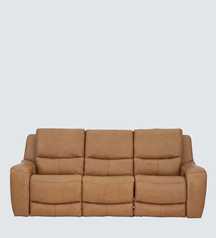 3-Seater Recliner Sofa with PU Leatherette Upholstery, Cosy Padding