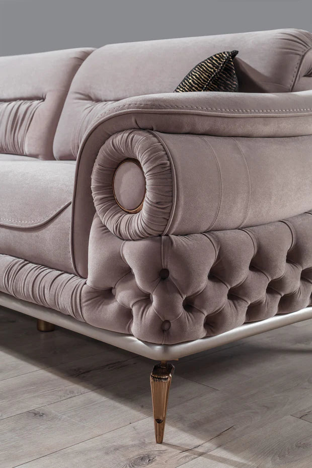 3 Seater Sofa For House Furniture Upholstery Velvet Best Quality Fabric Luxury and Premium, Comfortable for Living Hall Space