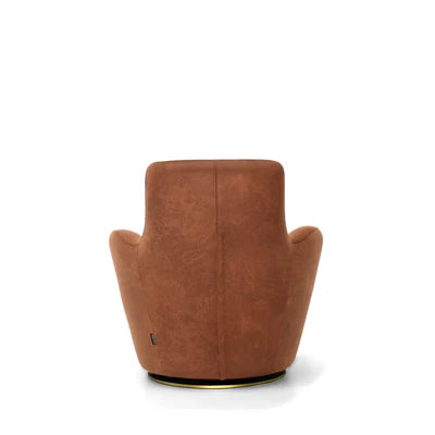 Lounge Chair Upholstered in Velvet Cozy and Stylish ,Comfortable Arm Chair Durable Design for Living Room or Office -Brown