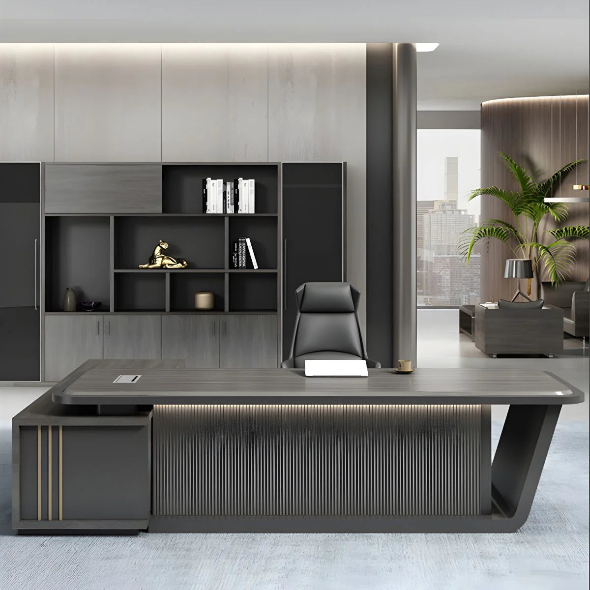 Director & Executive L-Shape Office Table Luxury Desk
