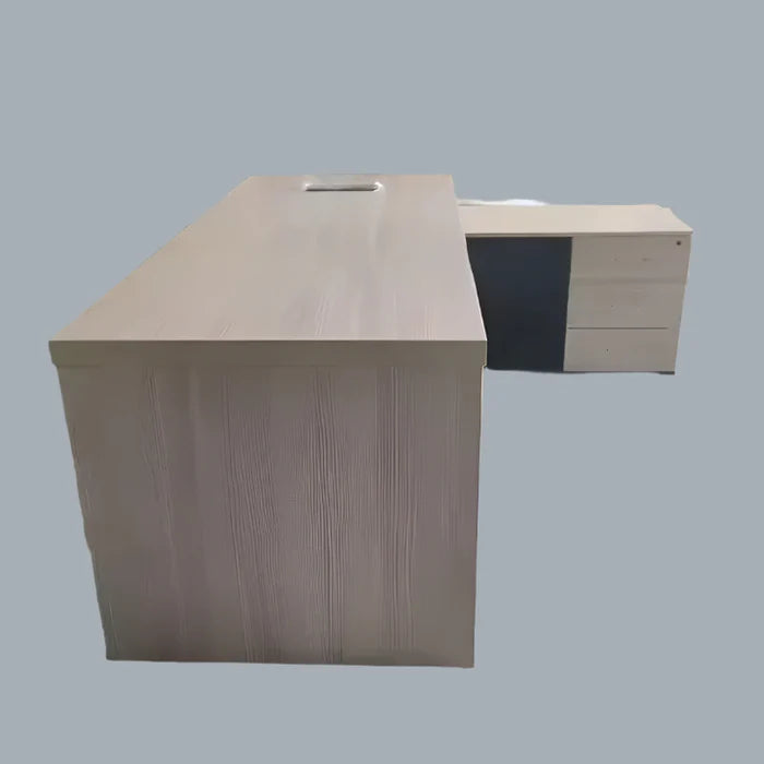 Director L-Shaped Table Luxury Design Wooden Furniture for CEO & Director Offices with Drawers and Storage