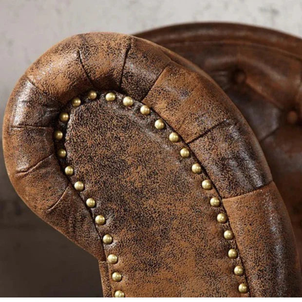 Save 64% Spacious Chesterfield Lounge sofa, Modern Design and Leatherette fabric Durable & Comfortable, Padded, Perfect for living Room-Brown